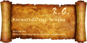 Keresztényi Orsika névjegykártya